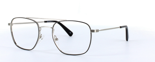 Eyecroxx 598-C3 Black and Silver Full Rim Aviator Metal Glasses - Image View 1