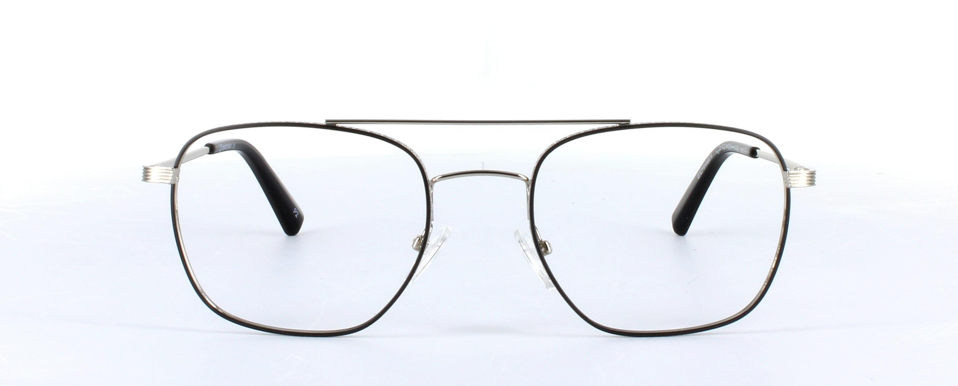 Eyecroxx 598-C3 Black and Silver Full Rim Aviator Metal Glasses - Image View 5