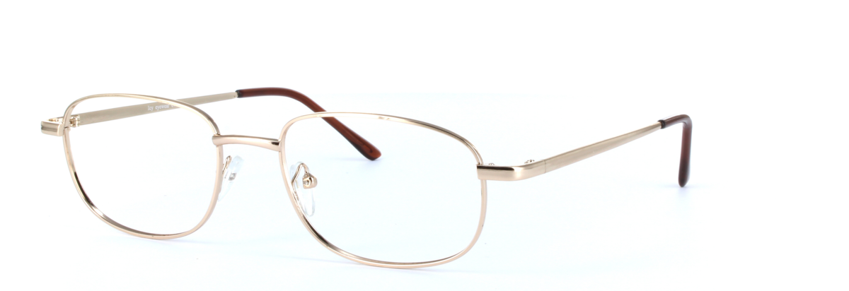 Ashton Gold Full Rim Rectangular Metal Glasses - Image View 1