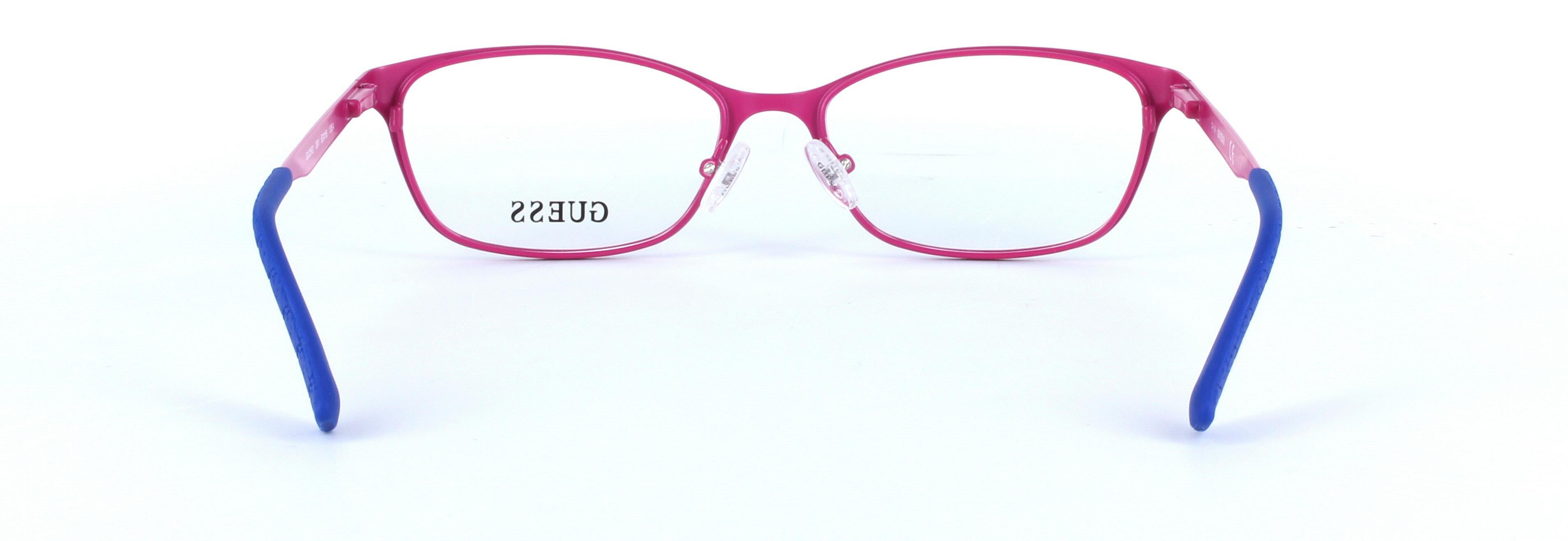 GUESS (GU2563-091) Blue Full Rim Oval Rectangular Metal Glasses - Image View 3