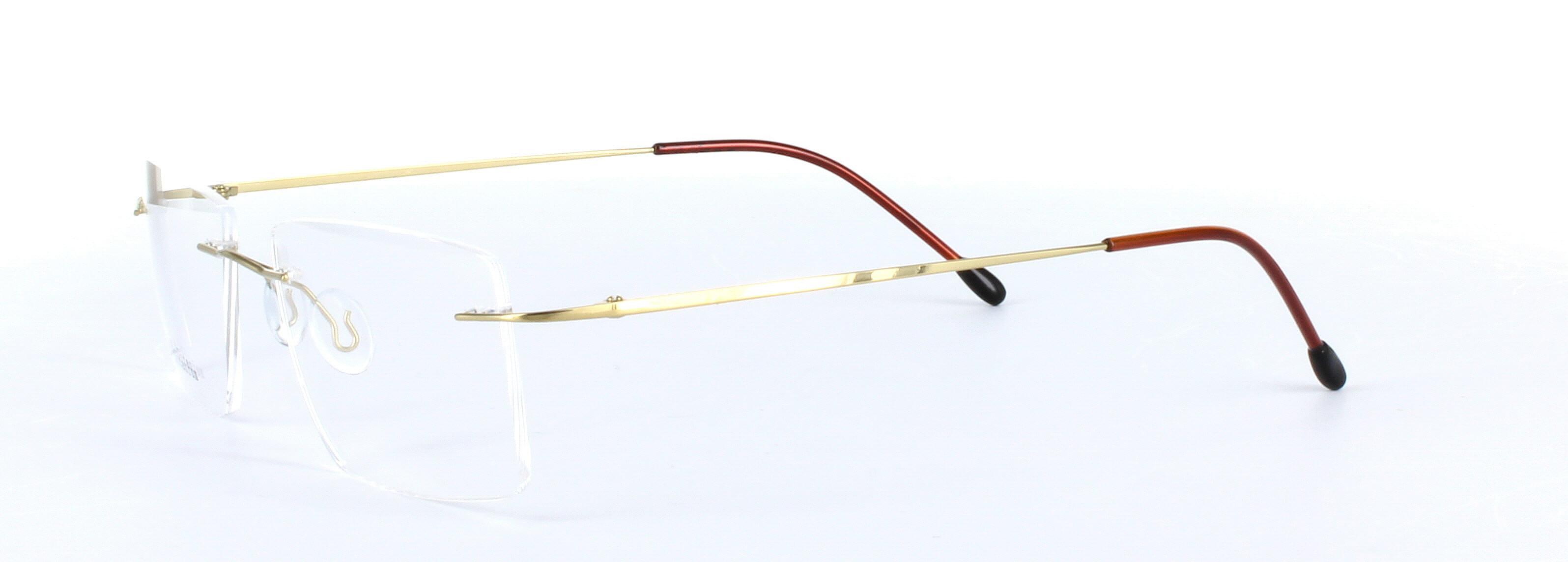 Lorenzo Gold Full Rim Rectangular Metal Glasses - Image View 2