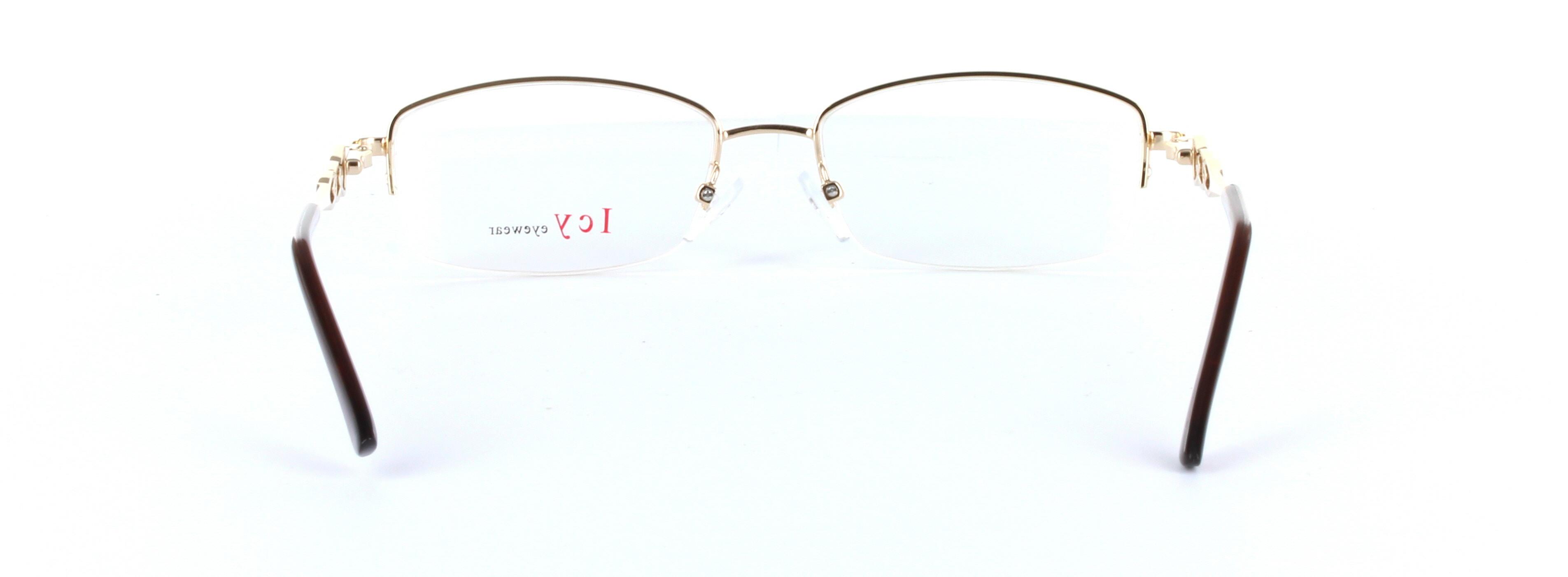 Maisie Gold Semi Rimless Oval Metal Glasses - Image View 3