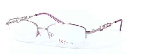 Lilac Semi Rimless Oval Metal Glasses Maisie - Image View 1