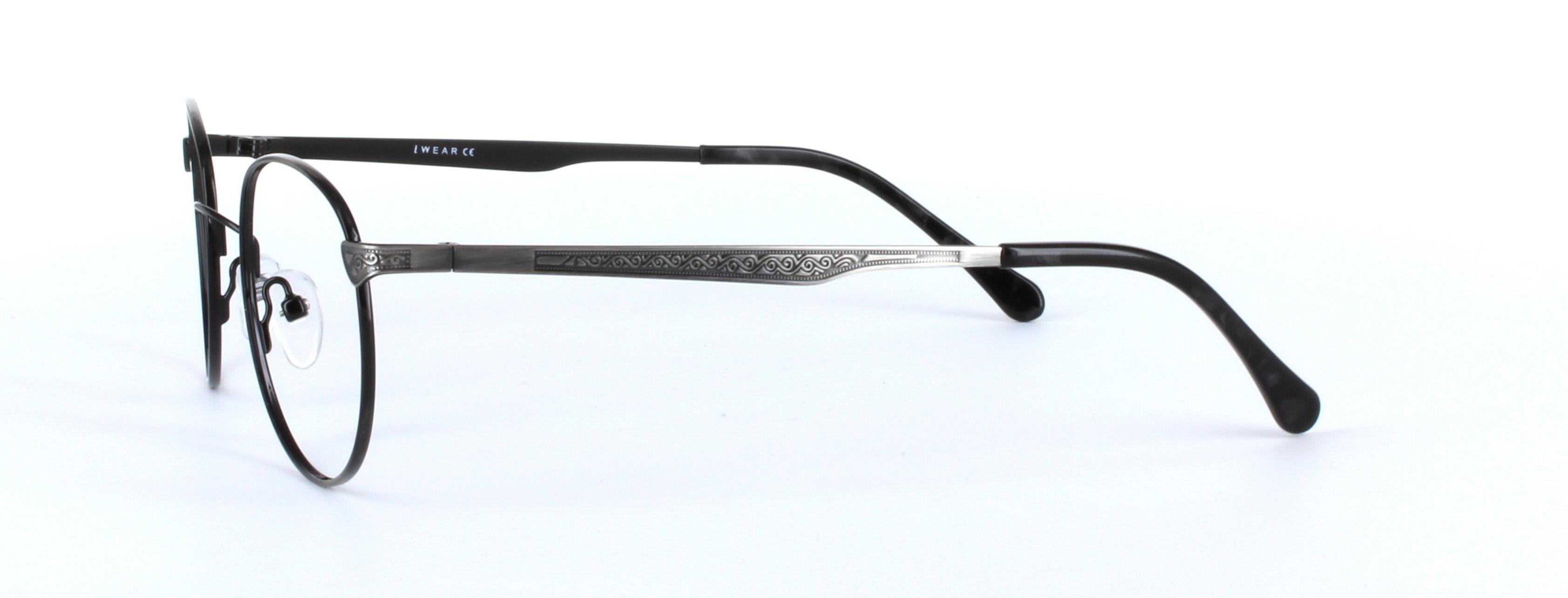 Kavarna Gunmetal Full Rim Round Metal Glasses - Image View 2