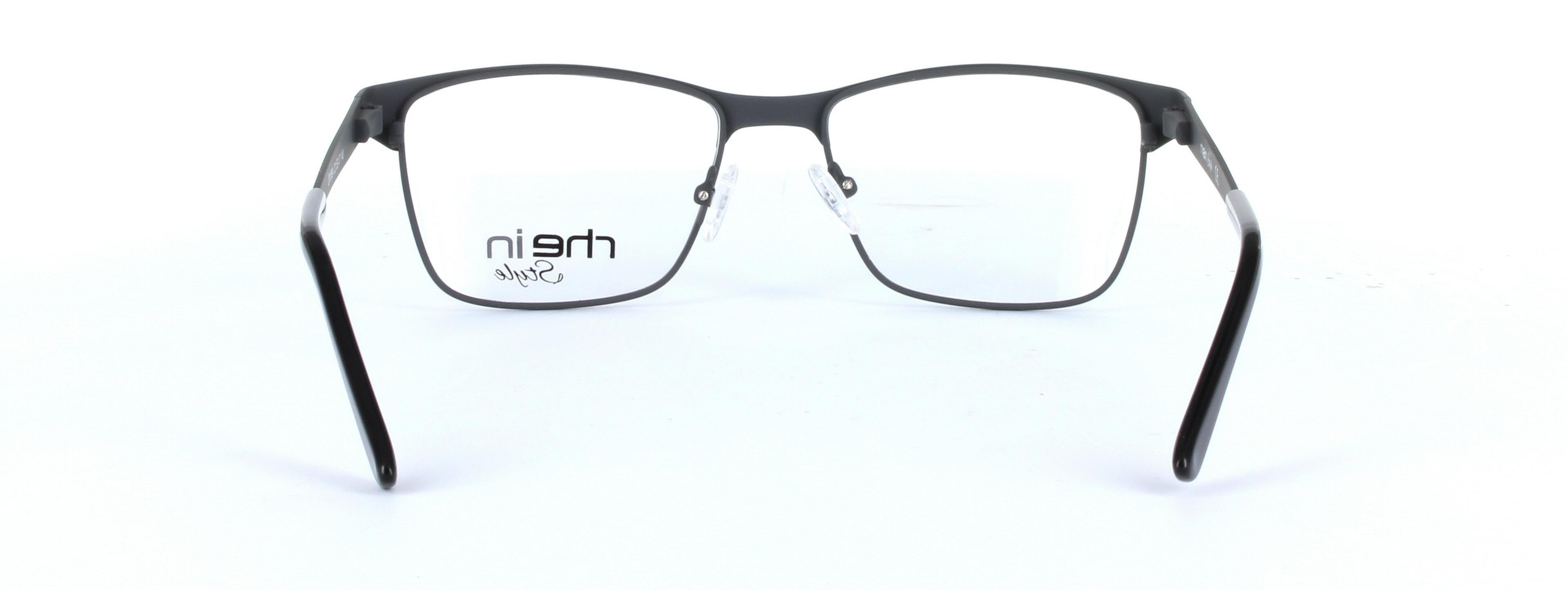 Lyra Black Full Rim Oval Metal Glasses - Image View 3