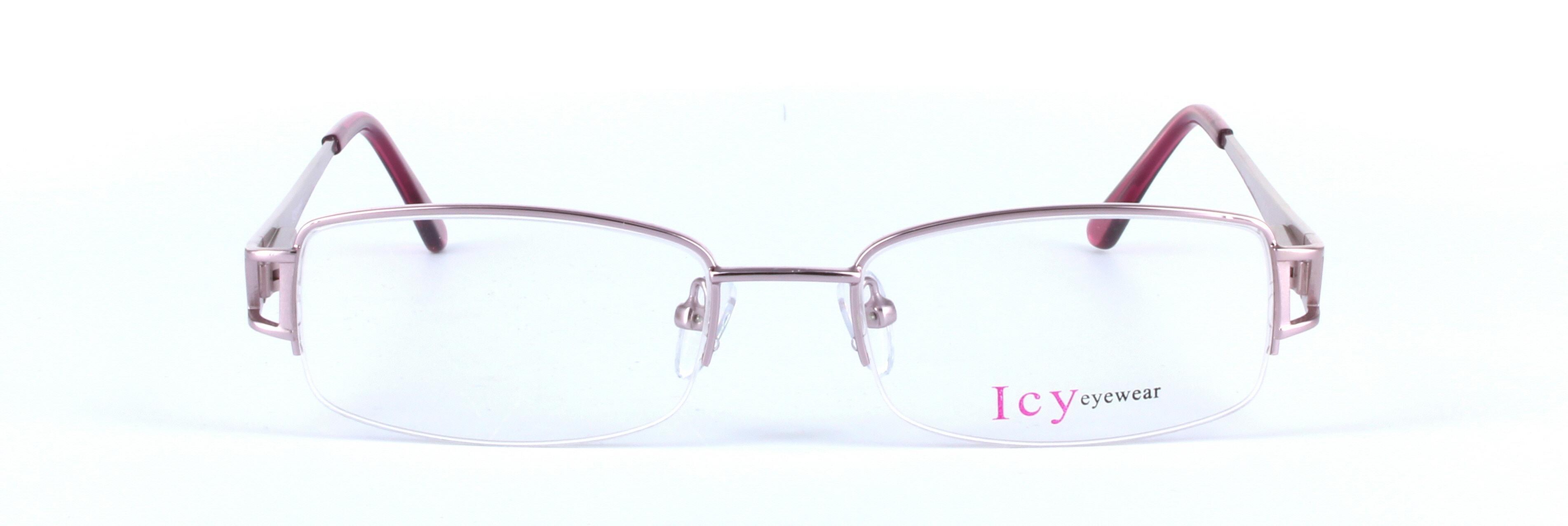 Keisha Lilac Semi Rimless Oval Rectangular Metal Glasses - Image View 5