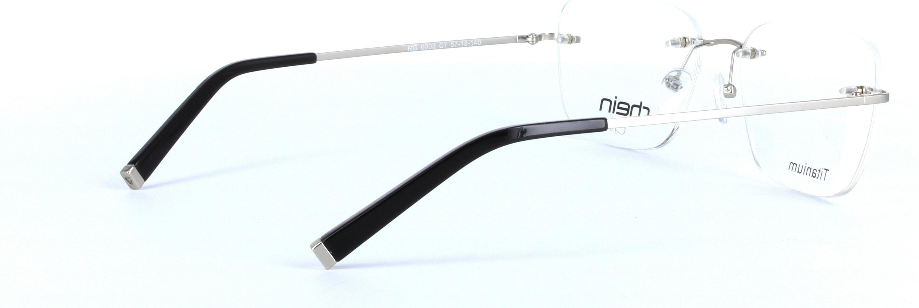 Chandler Titanium Silver Rimless Rectangular Titanium Glasses - Image View 4