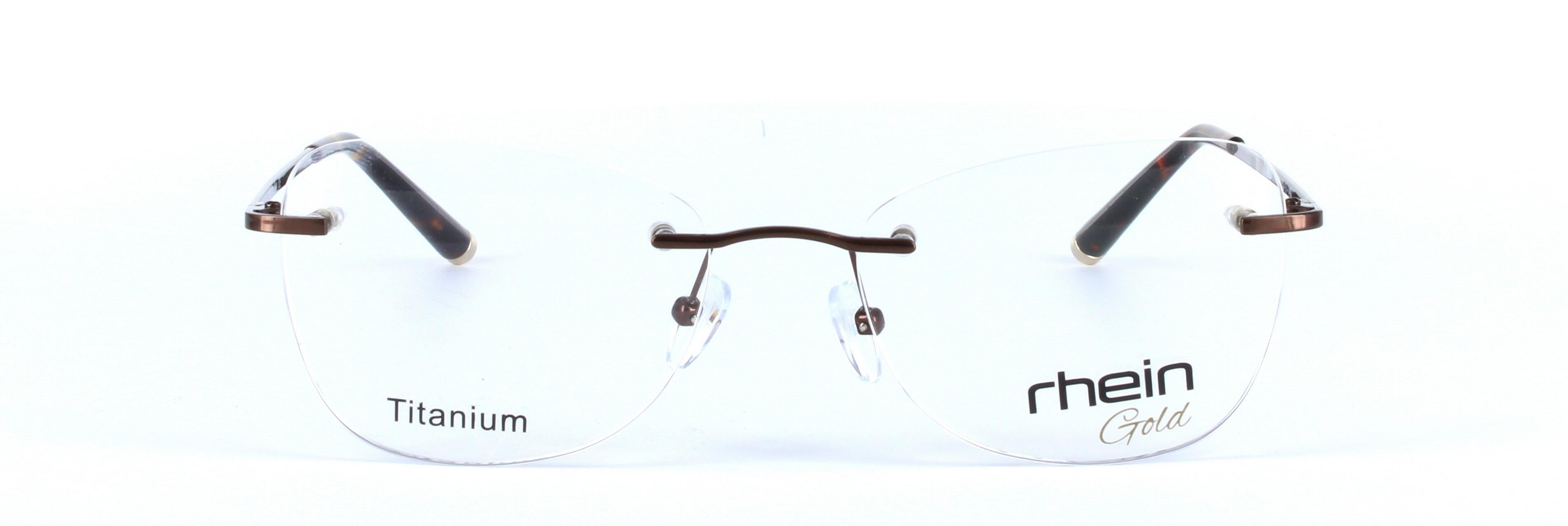 Hope Titanium Brown Rimless Rectangular Titanium Glasses - Image View 5