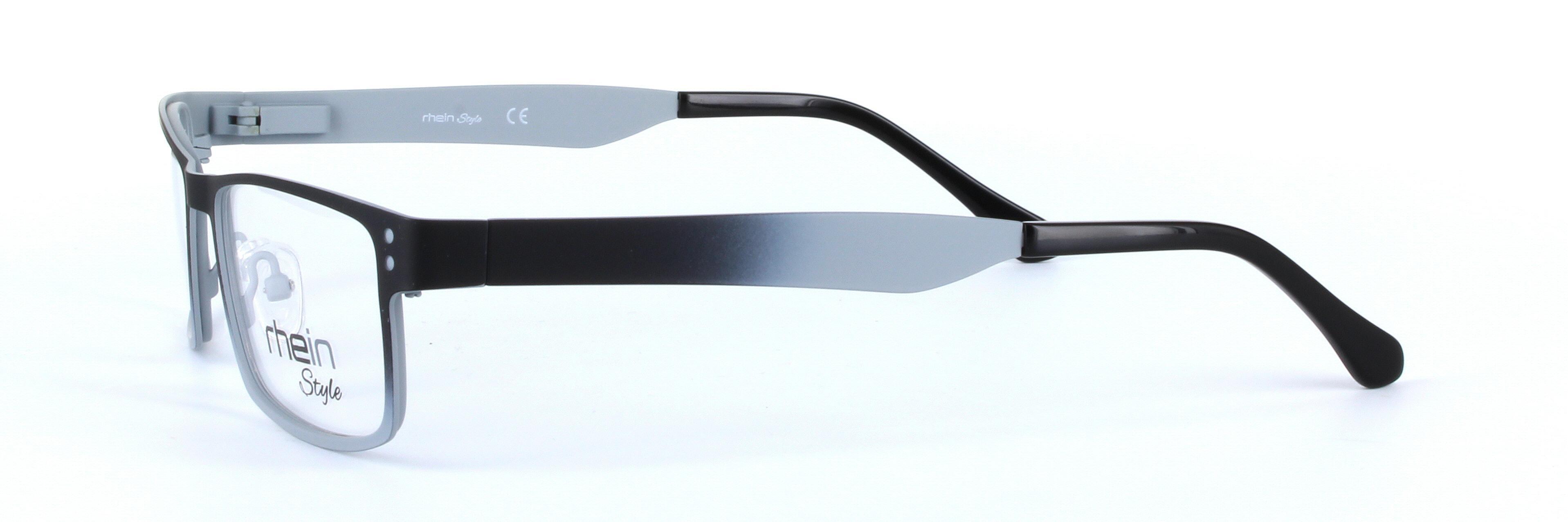 Ambleside Black and Silver Full Rim Rectangular Metal Glasses - Image View 2