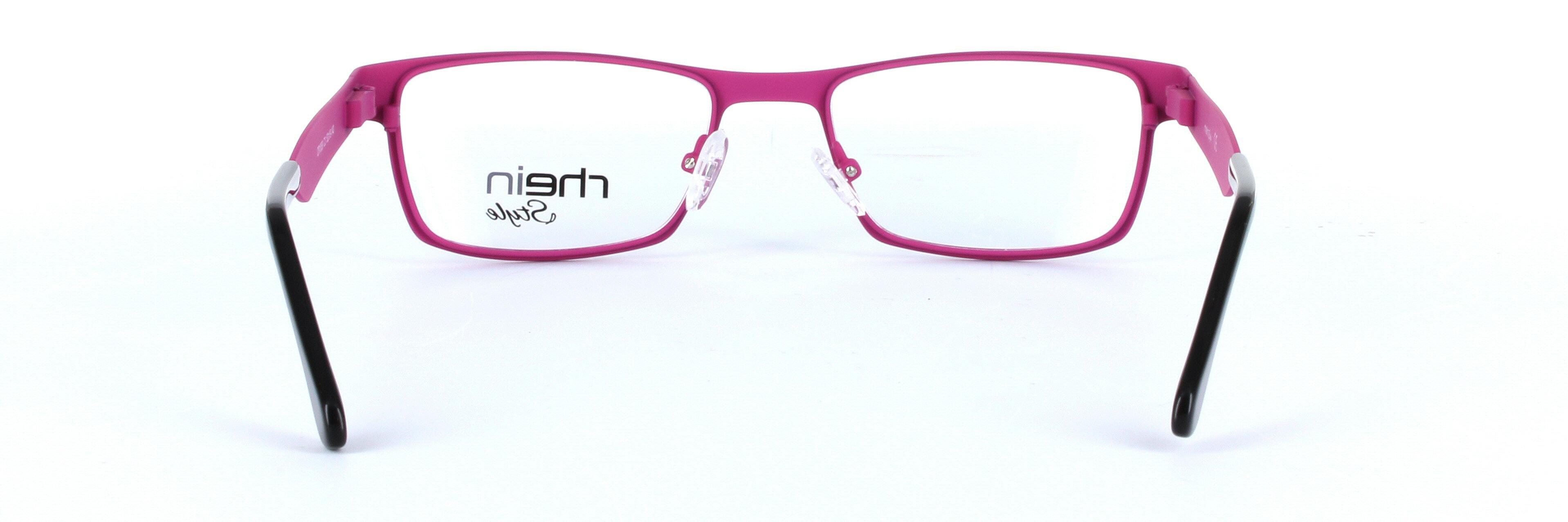 Ambleside Black and Pink Full Rim Rectangular Metal Glasses - Image View 3