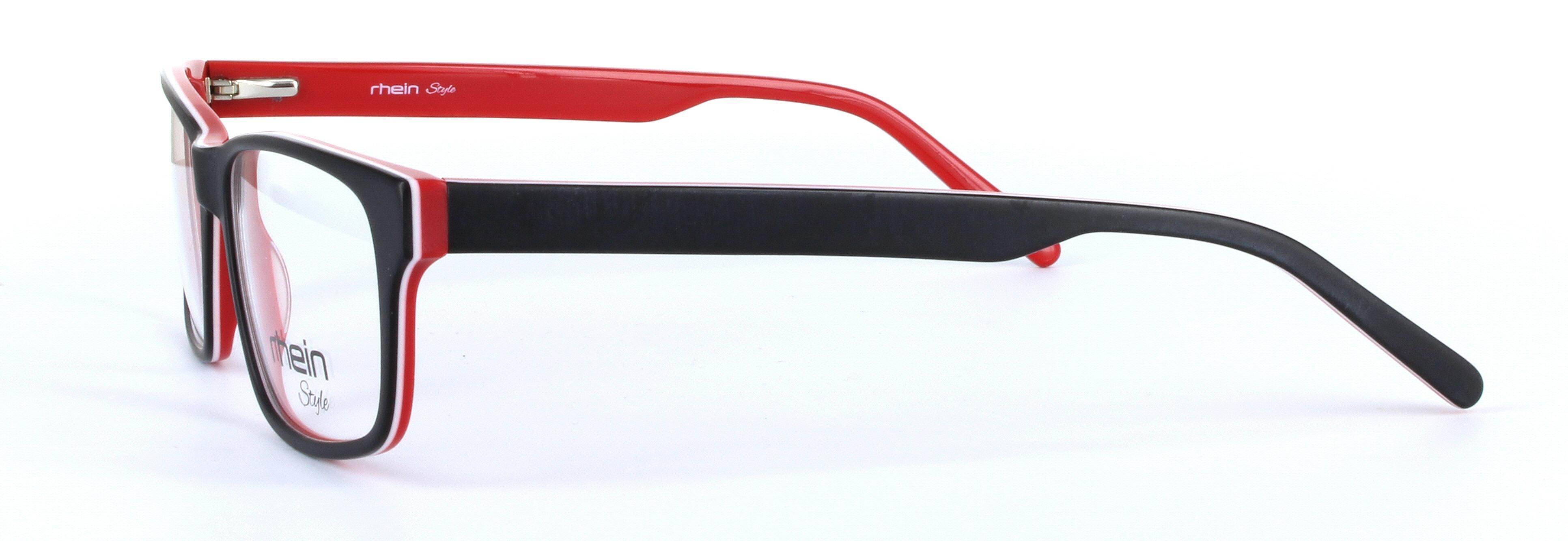 Carson Black and Red Full Rim Oval Rectangular Plastic Glasses - Image View 2