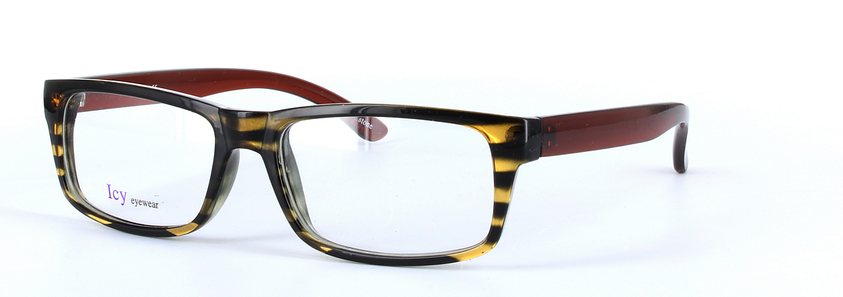 ICY 160 Brown Full Rim Rectangular Square Plastic Glasses - Image View 1