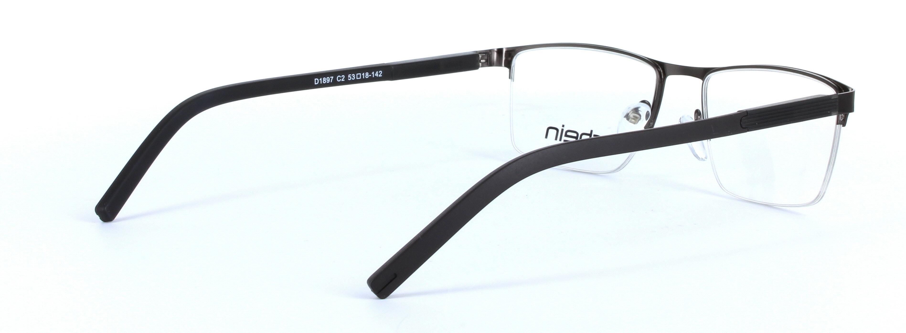 Dell Black Semi Rimless Rectangular Metal Glasses - Image View 4