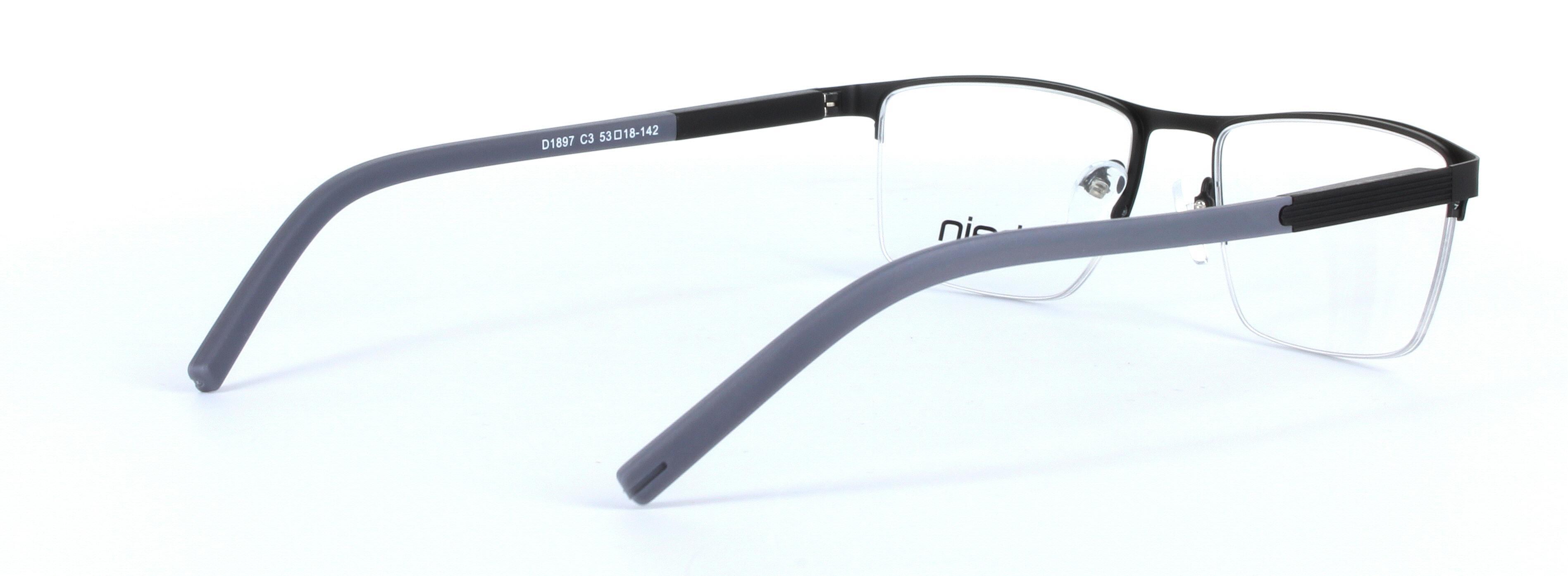 Dell Grey Semi Rimless Rectangular Metal Glasses - Image View 4