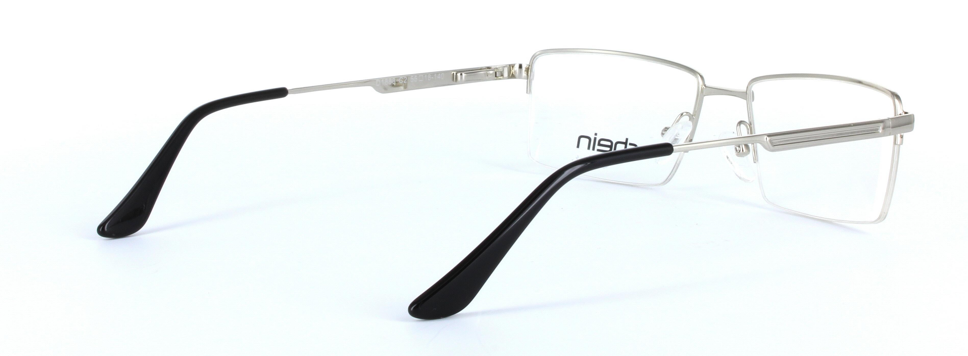 Highfield Silver Semi Rimless Rectangular Metal Glasses - Image View 4