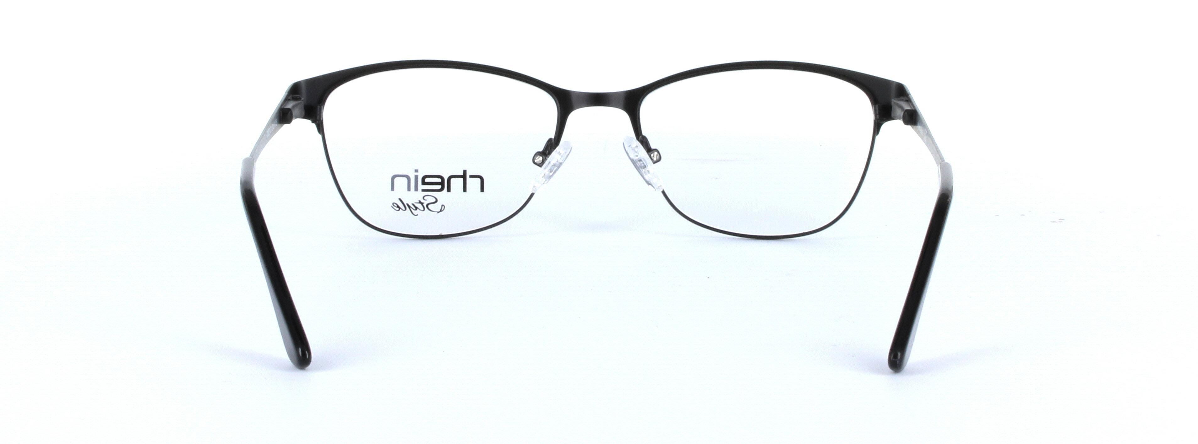 Harvey Black Full Rim Oval Metal Glasses - Image View 3