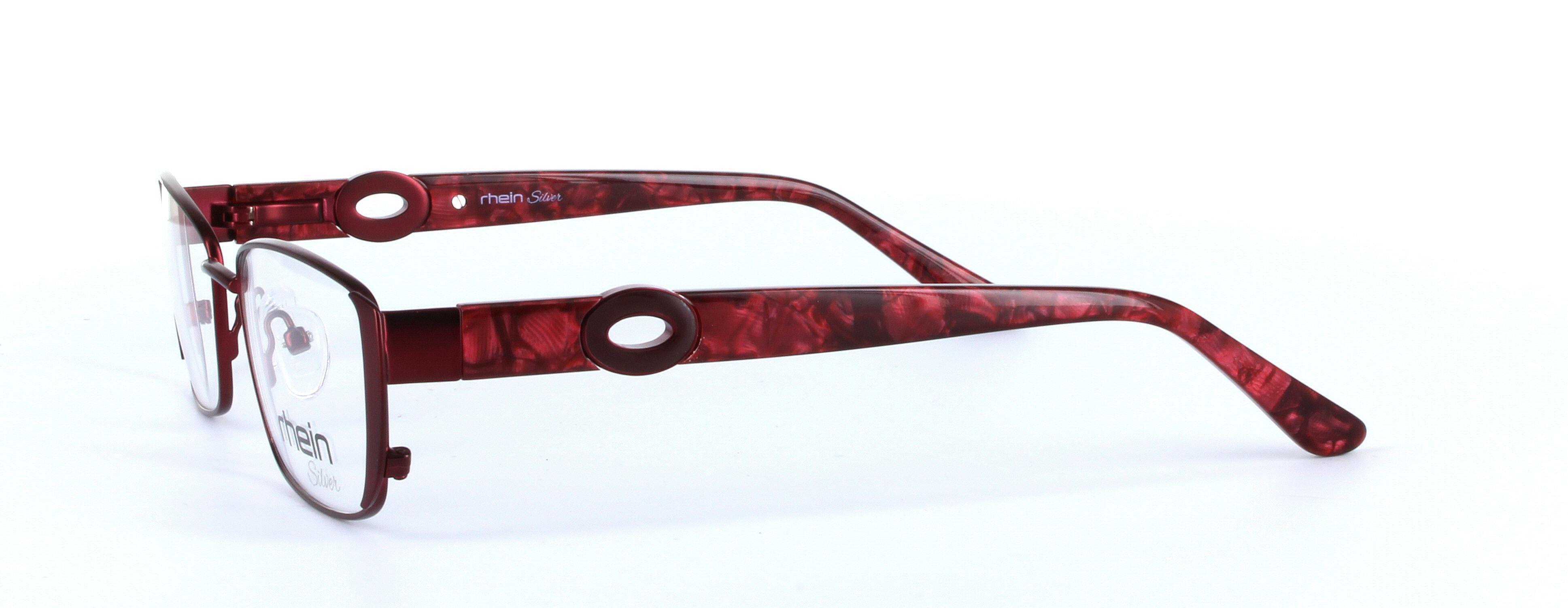 Amaris Burgundy Full Rim Oval Metal Glasses - Image View 2