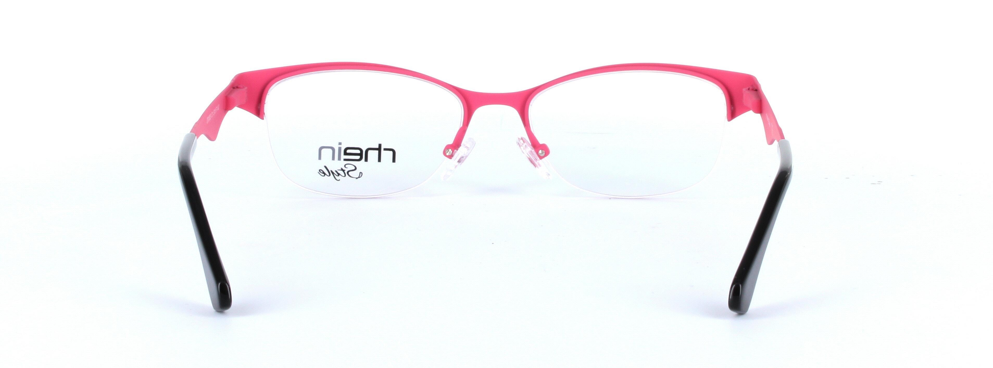 Kelly Black and Pink Semi Rimless Oval Rectangular Metal Glasses - Image View 3