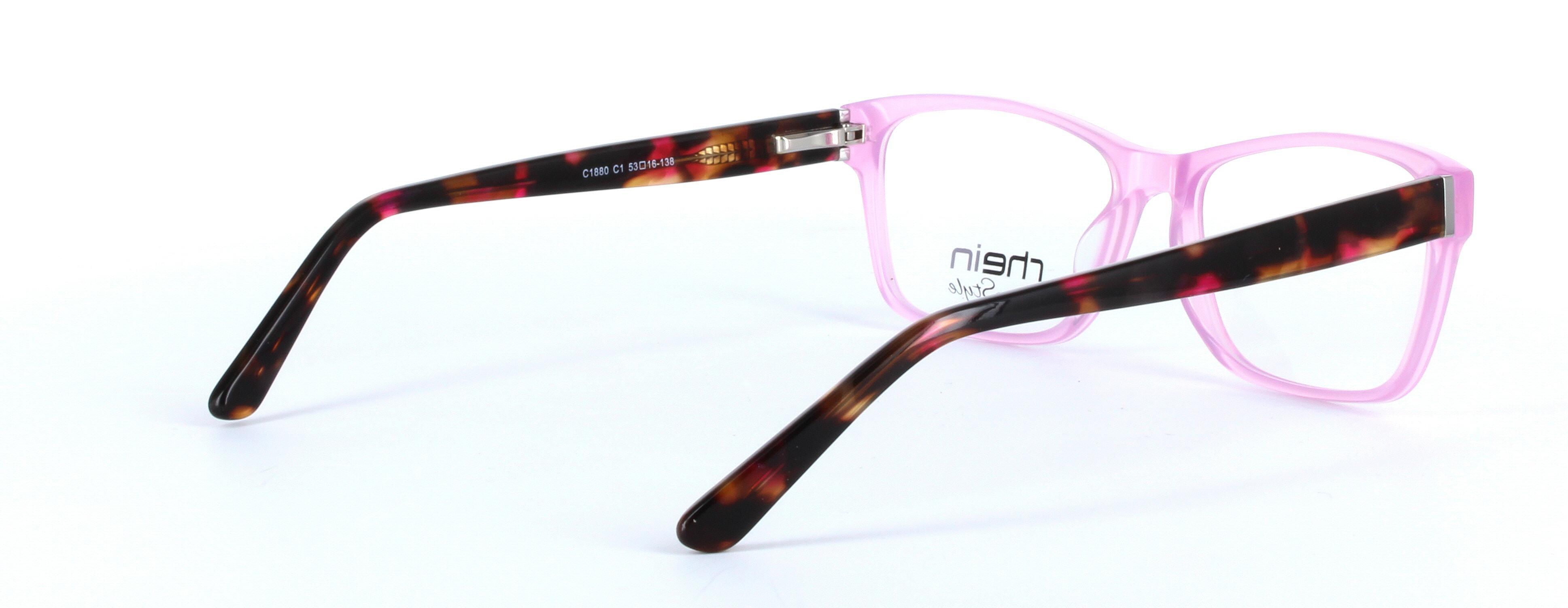 Benji Pink Full Rim Oval Round Plastic Glasses - Image View 4
