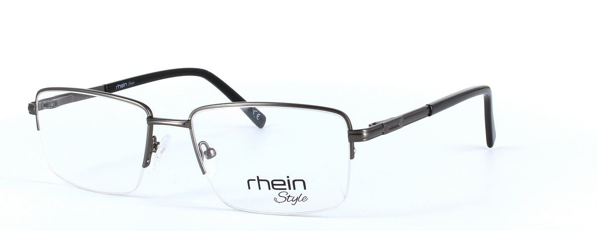 Denver Black Semi Rimless Rectangular Metal Glasses - Image View 1