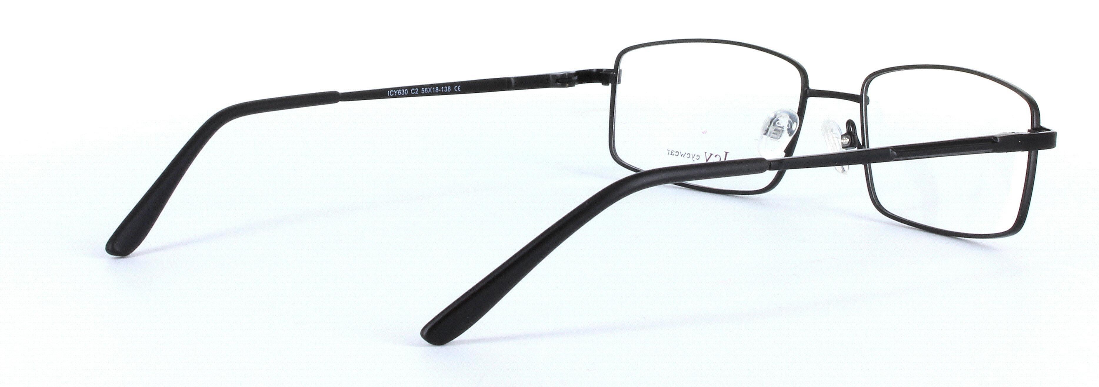 Chester Black Full Rim Rectangular Metal Glasses - Image View 4