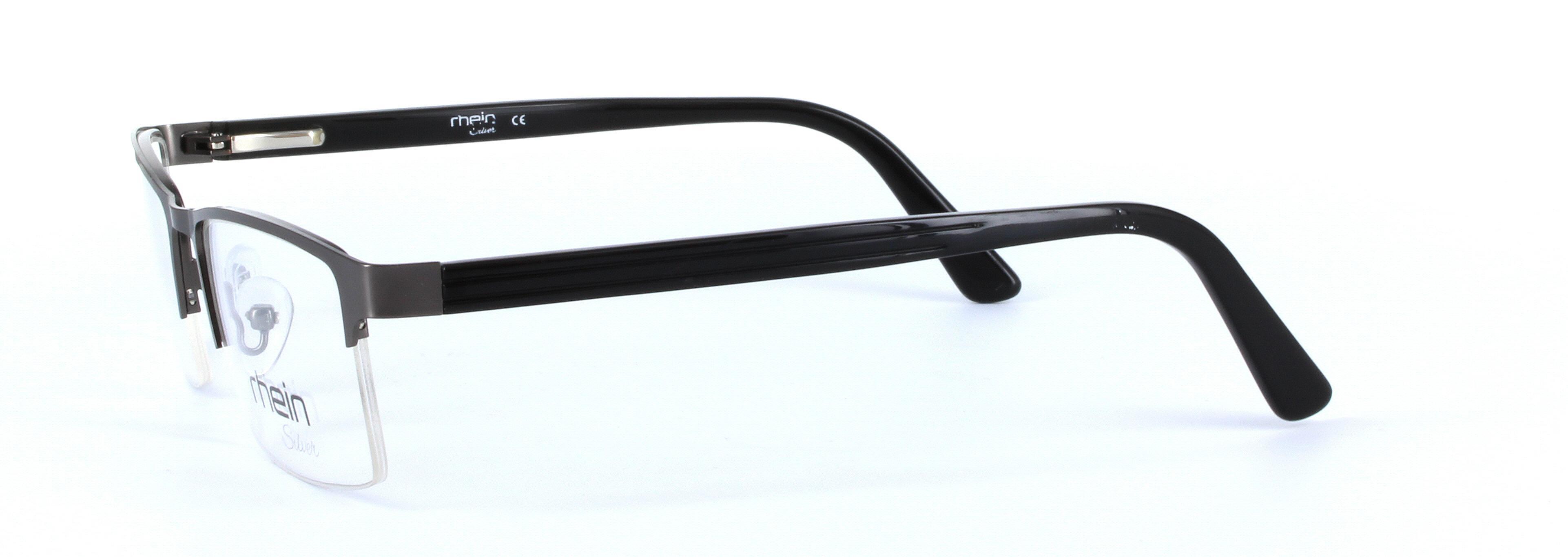 Leo Blue Semi Rimless Rectangular Metal Glasses - Image View 2