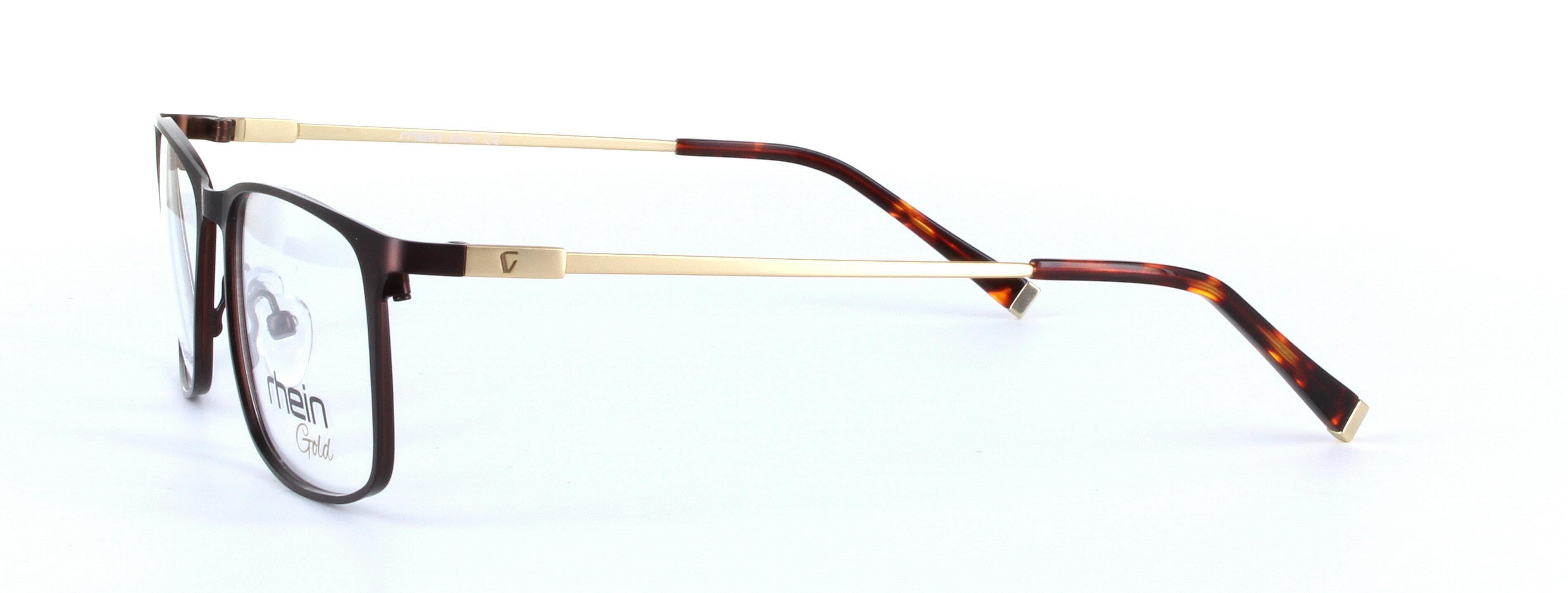 Canterbury Brown Full Rim Oval Rectangular Metal Glasses - Image View 2