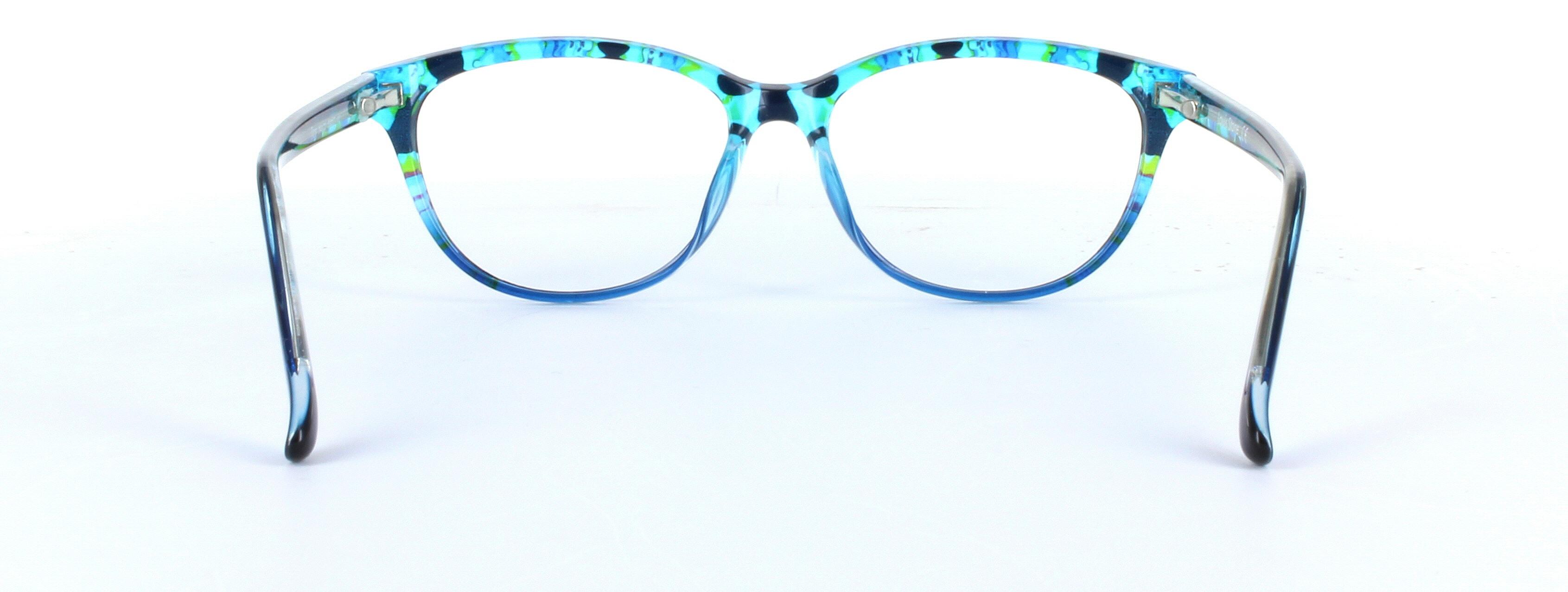 Dolores Blue Full Rim Oval Round Plastic Glasses - Image View 3