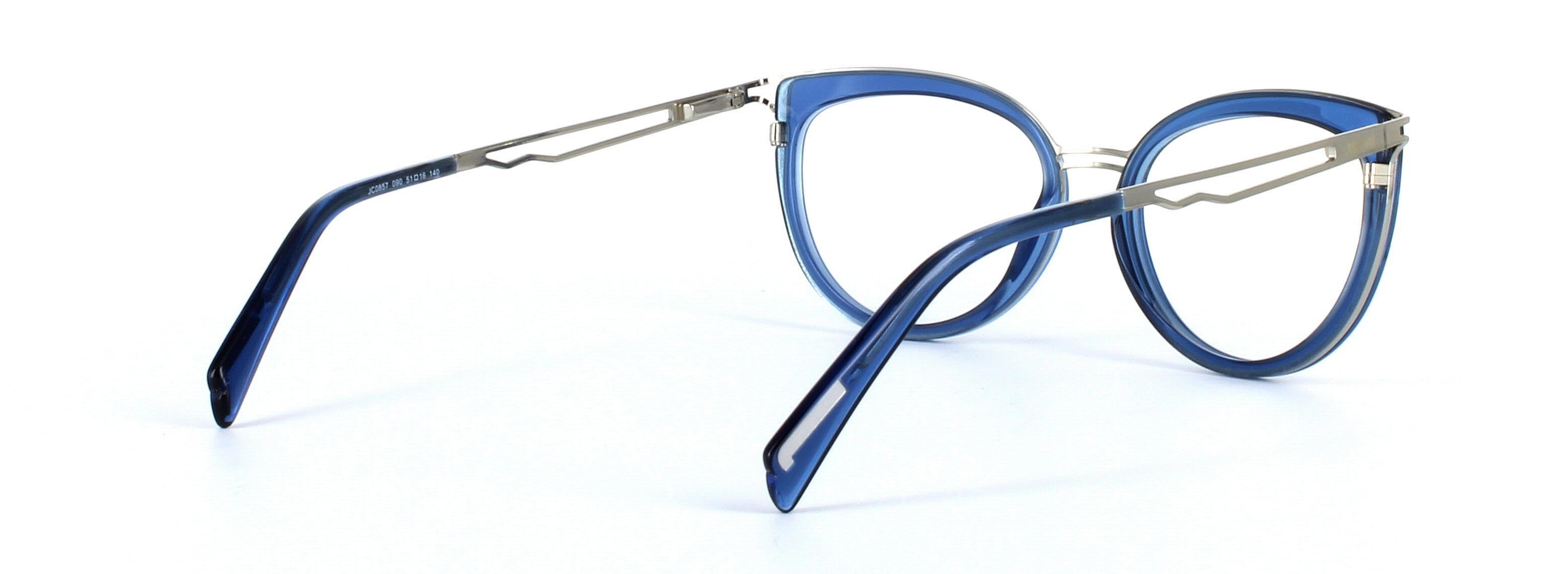 JUST CAVALLI (JC0857-090) Blue Full Rim Cat Eye Acetate Glasses - Image View 4