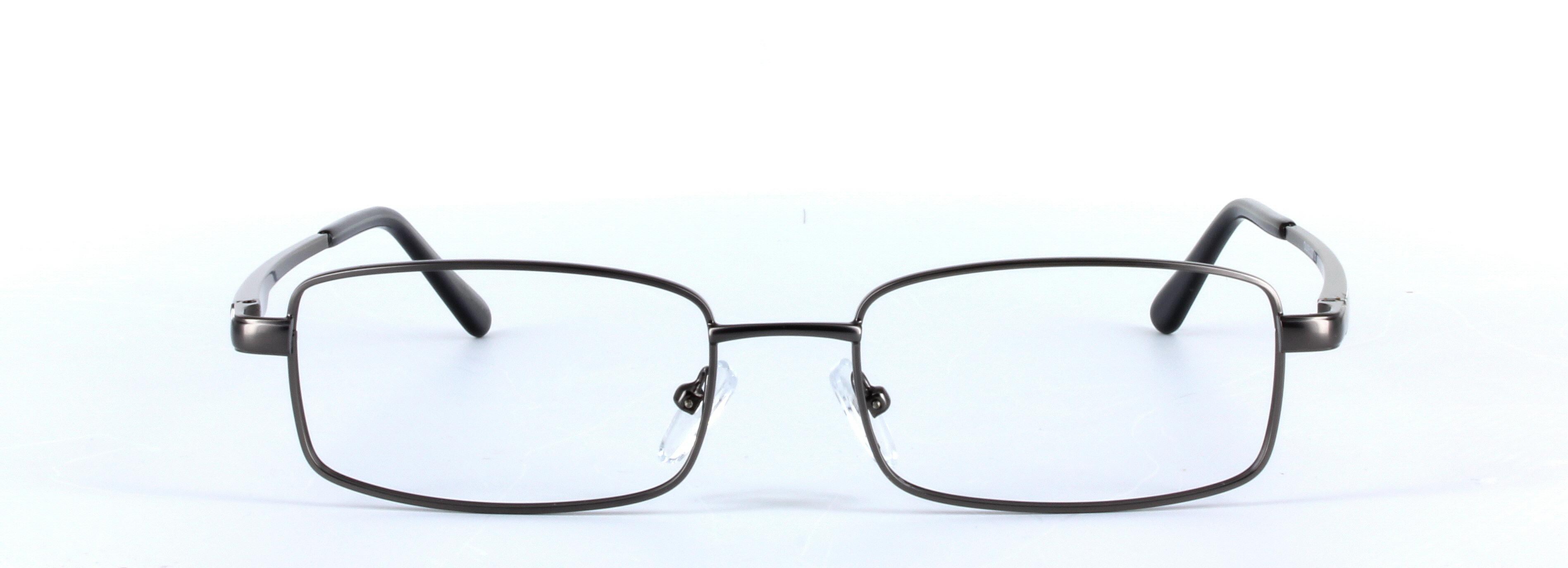 Kristo Gunmetal Full Rim Rectangular Metal Glasses - Image View 5