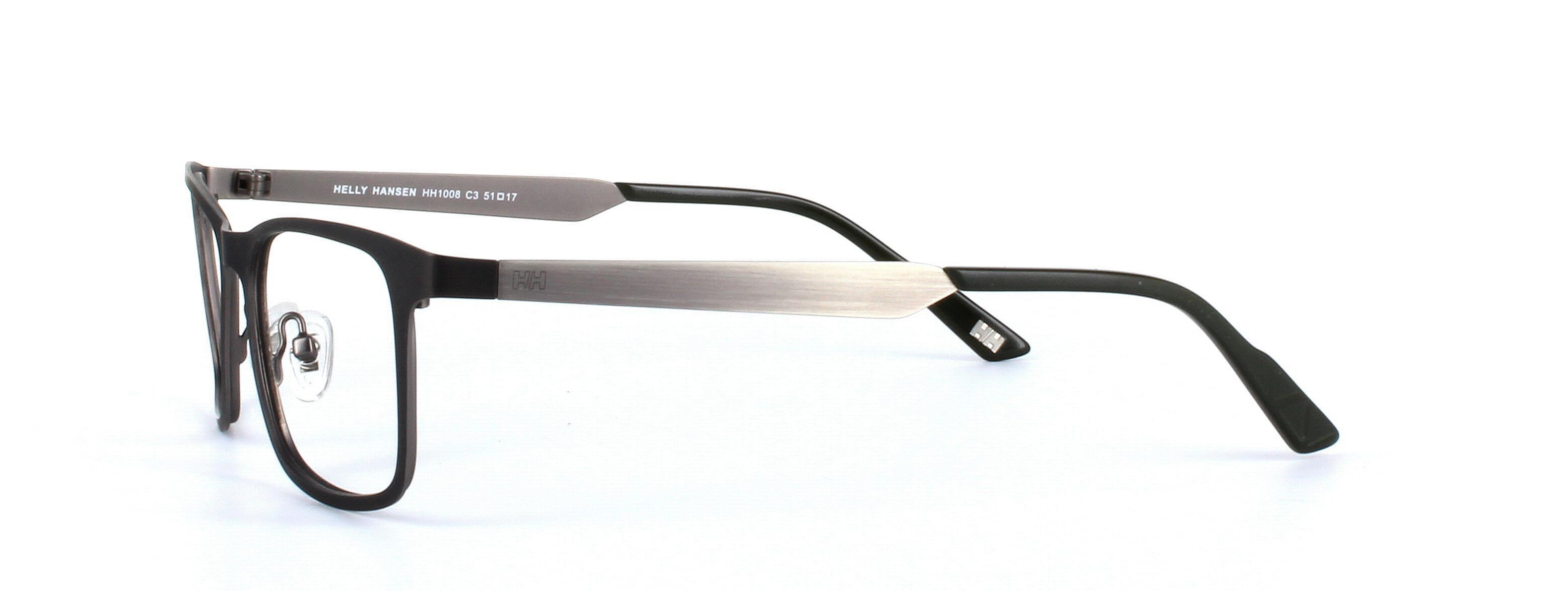 Helly Hansen HH 1008 Gunmetal Full Rim Rectangular Oval Metal Glasses - Image View 2