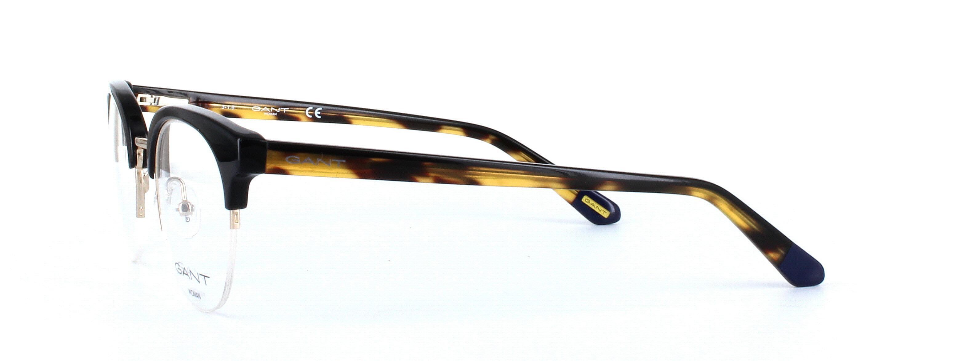 GANT (4085-001) Black Semi Rimless Round Acetate Glasses - Image View 2
