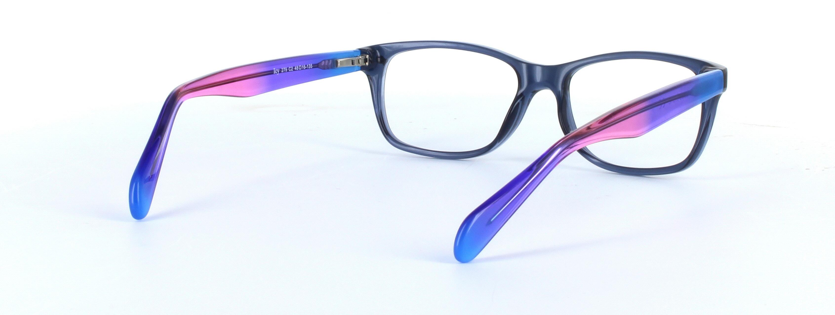 Olivia Blue Full Rim Oval Plastic Glasses - Image View 4