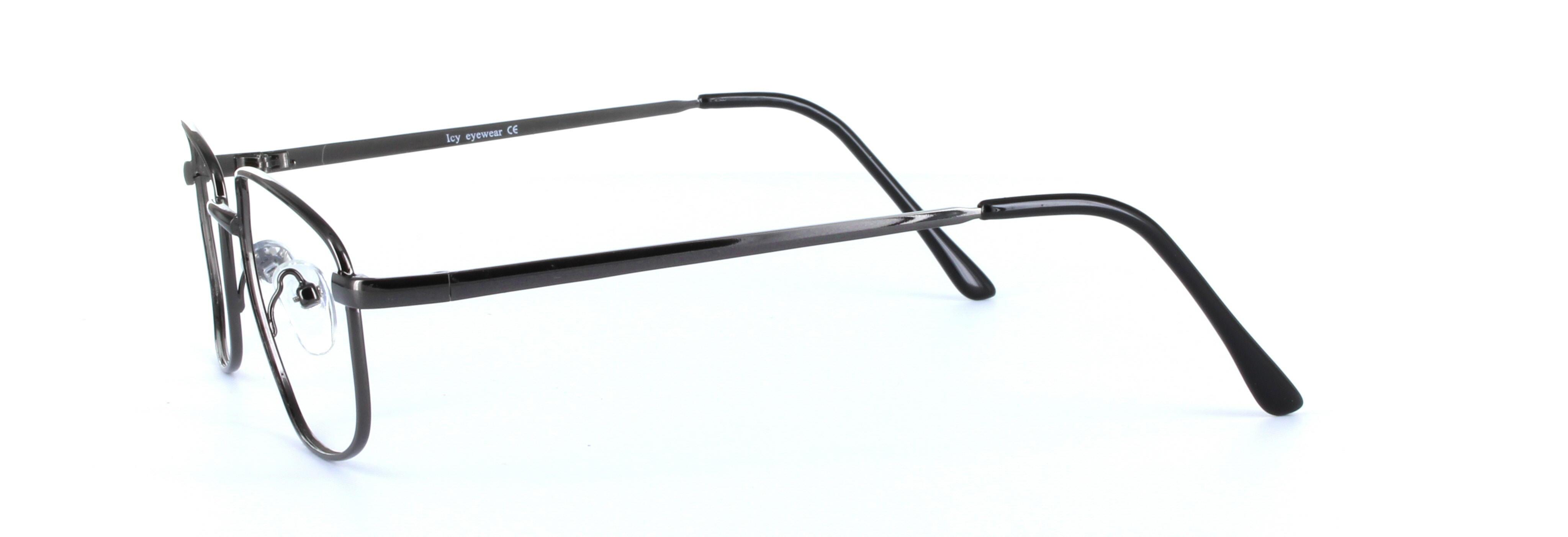 Ashton Gunmetal Full Rim Rectangular Metal Glasses - Image View 2