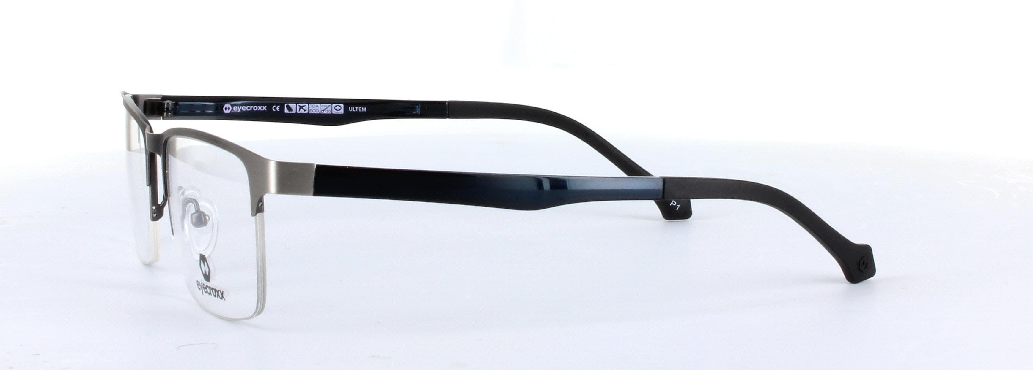 Eyecroxx 555-C4 Gunmetal Semi Rimless Metal Glasses - Image View 2