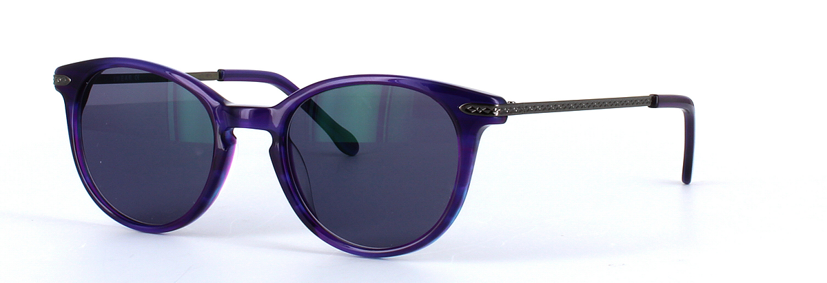 Amanda Purple Full Rim Round Acetate Sunglasses - Image View 1