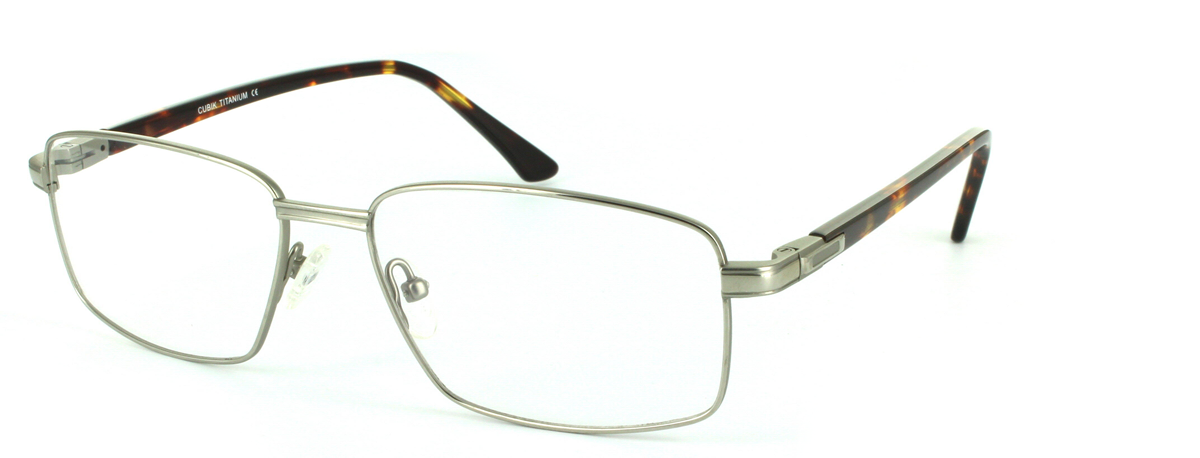 Silver Full Rim Rectangular Titanium Glasses Terry - Image View 1