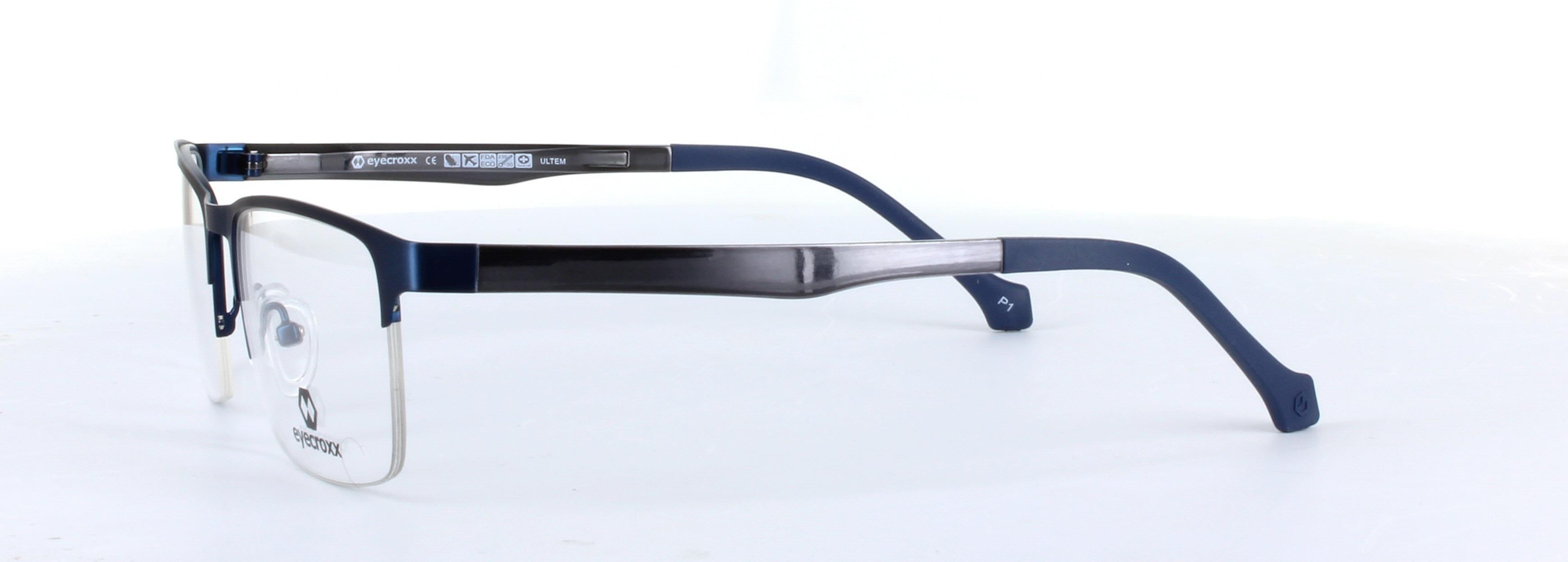 Eyecroxx 555 Blue Semi Rimless Metal Glasses - Image View 2