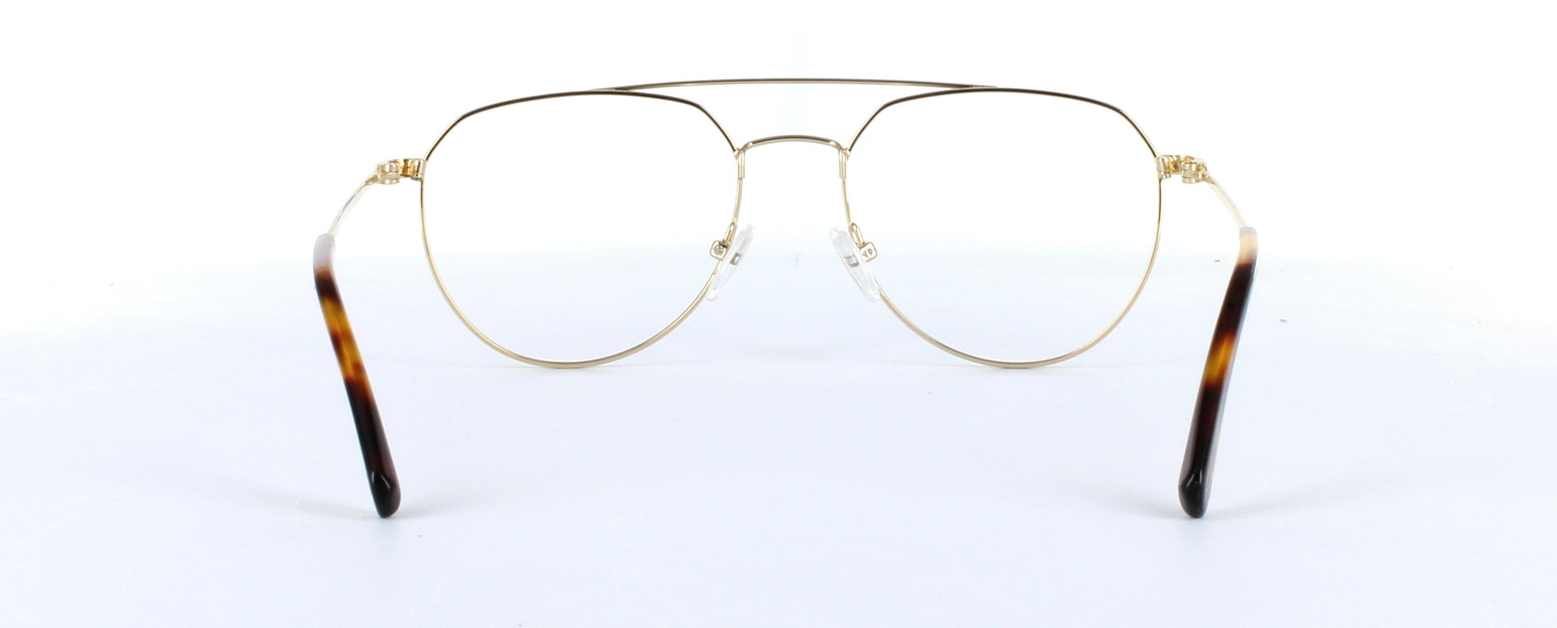 Eyecroxx 597 Black and Gold Full Rim Aviator Metal Glasses - Image View 3
