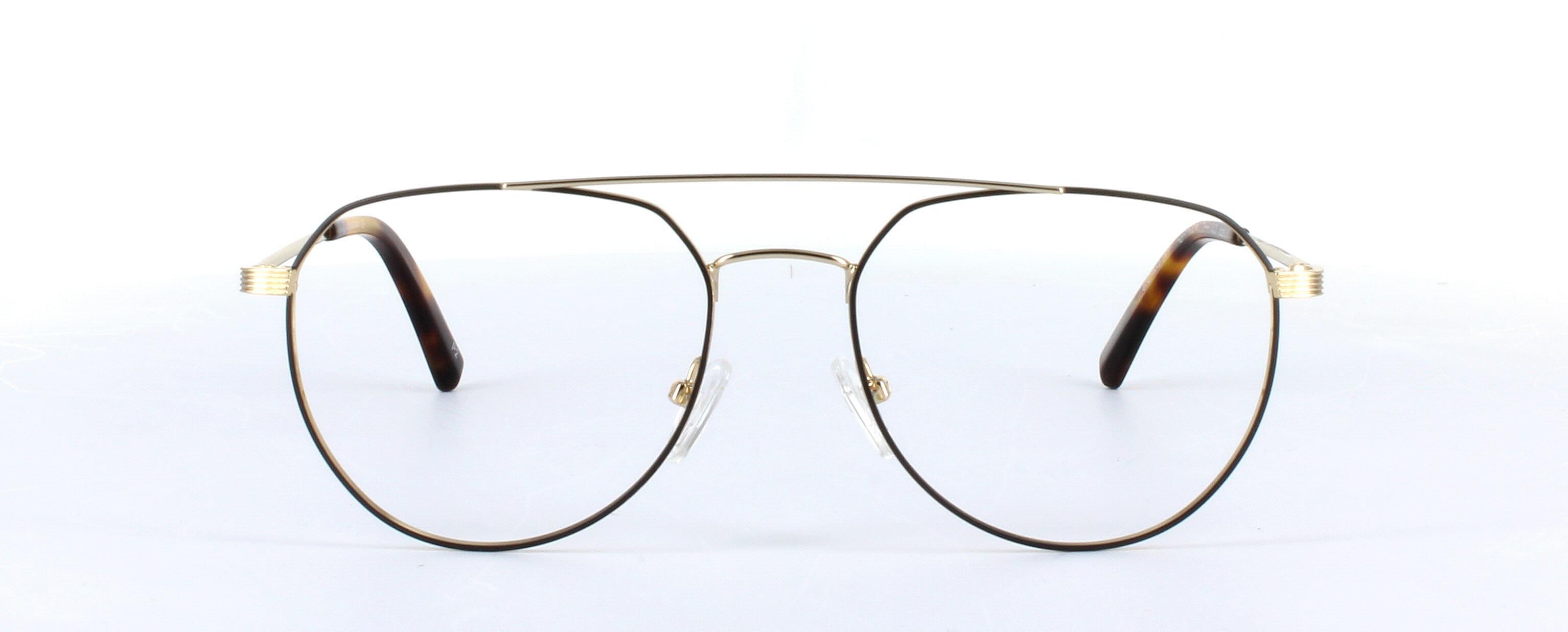 Eyecroxx 597 Black and Gold Full Rim Aviator Metal Glasses - Image View 5