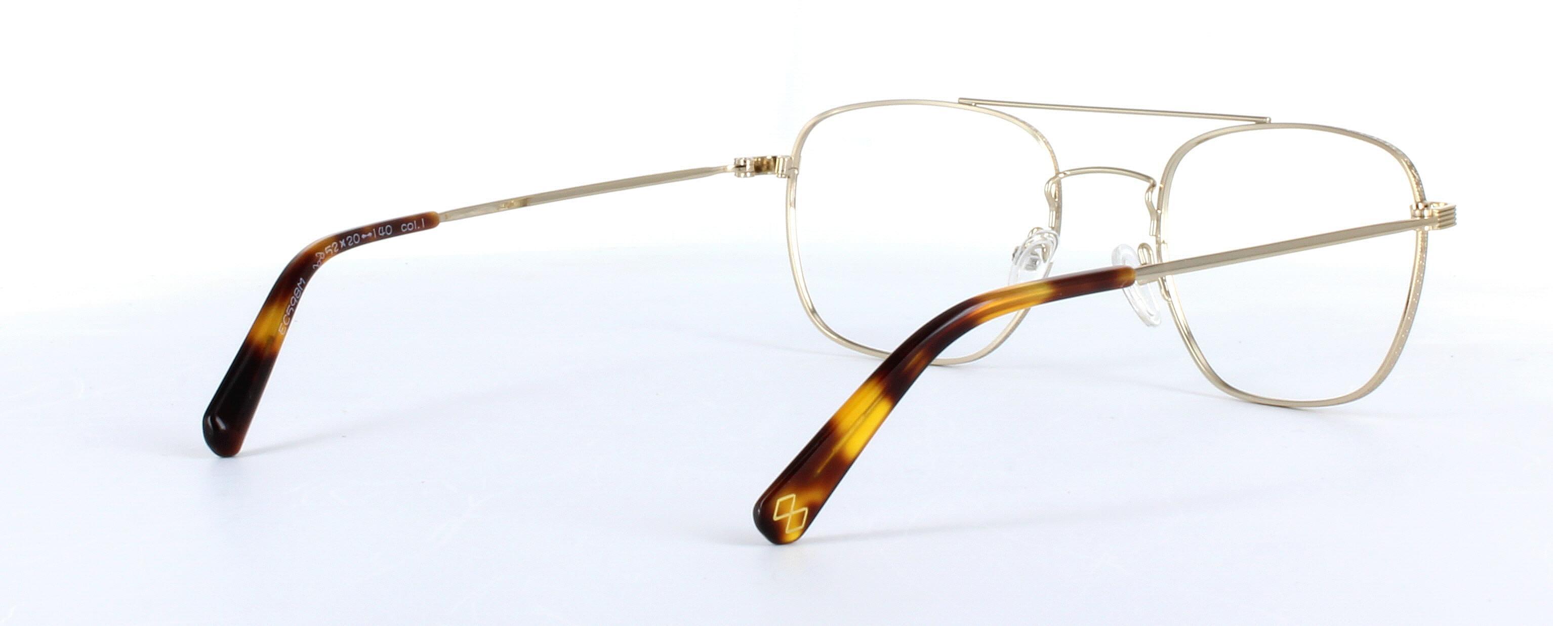 Eyecroxx 598 Black and Gold Full Rim Aviator Metal Glasses - Image View 4