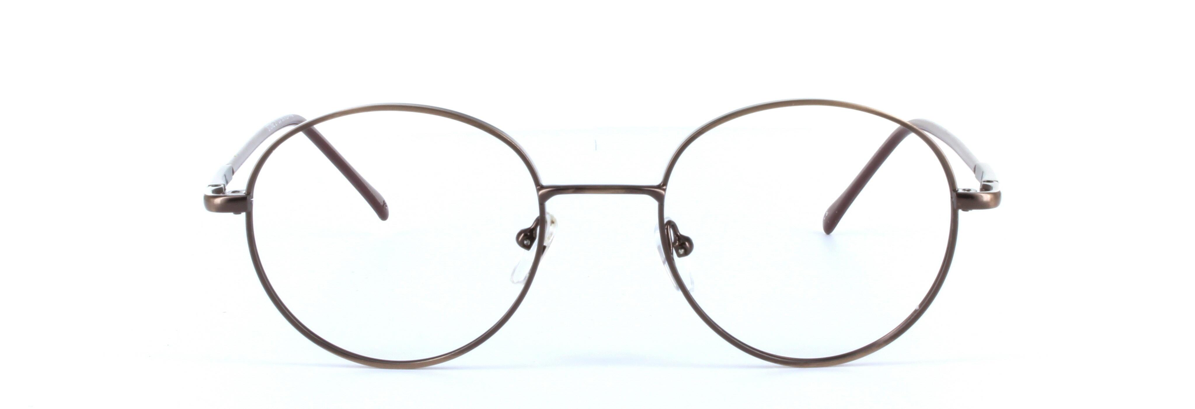 Discus Brown Full Rim Round Metal Glasses - Image View 5