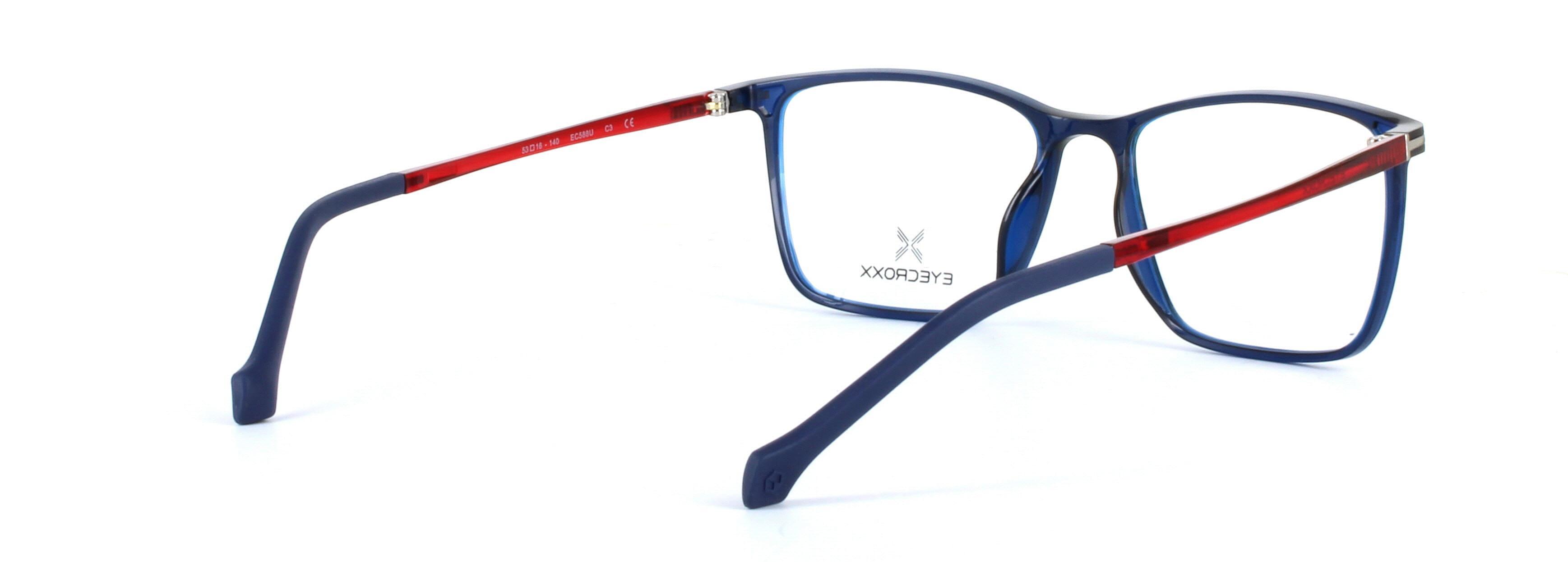 Eyecroxx 588-C3 Blue Full Rim Plastic Glasses - Image View 4