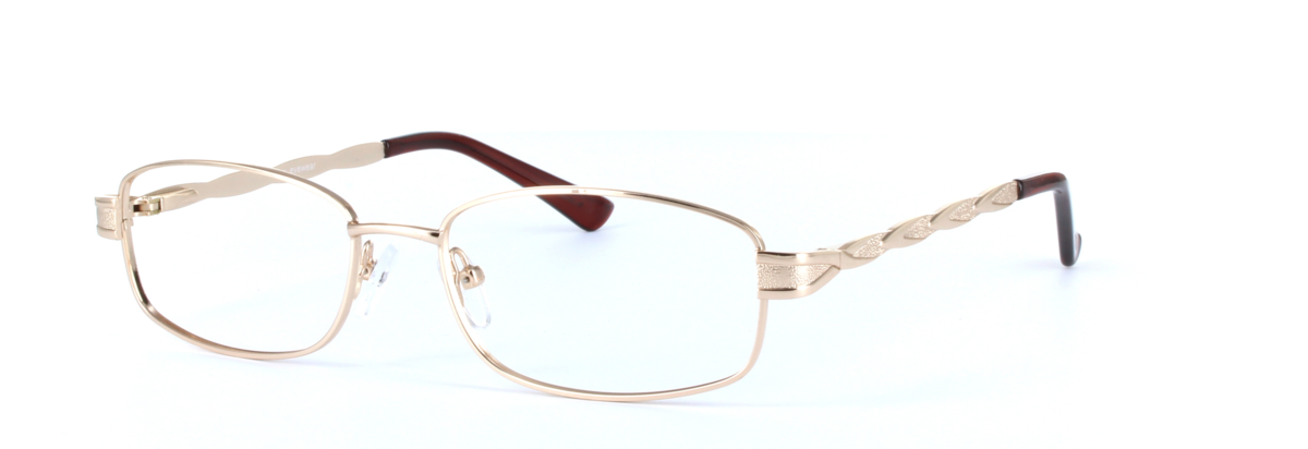 Anna Gold Full Rim Oval Rectangular Metal Glasses - Image View 1