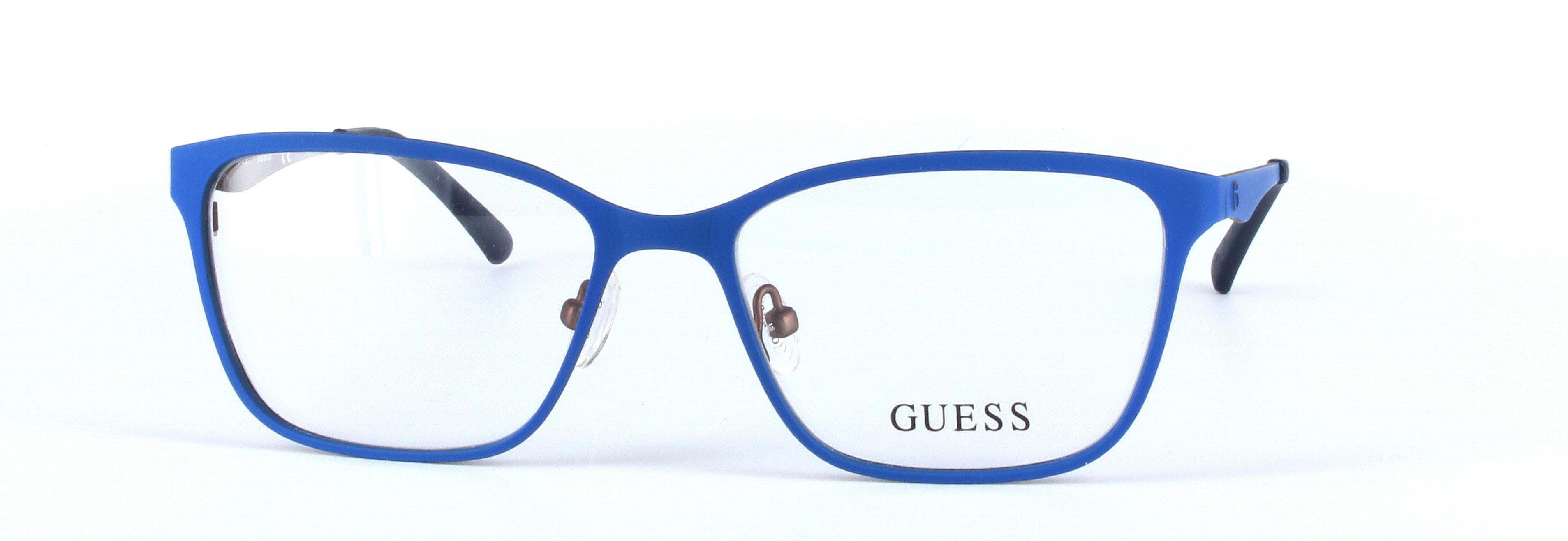 GUESS (GU2511-091) Blue Full Rim Oval Rectangular Metal Glasses - Image View 5