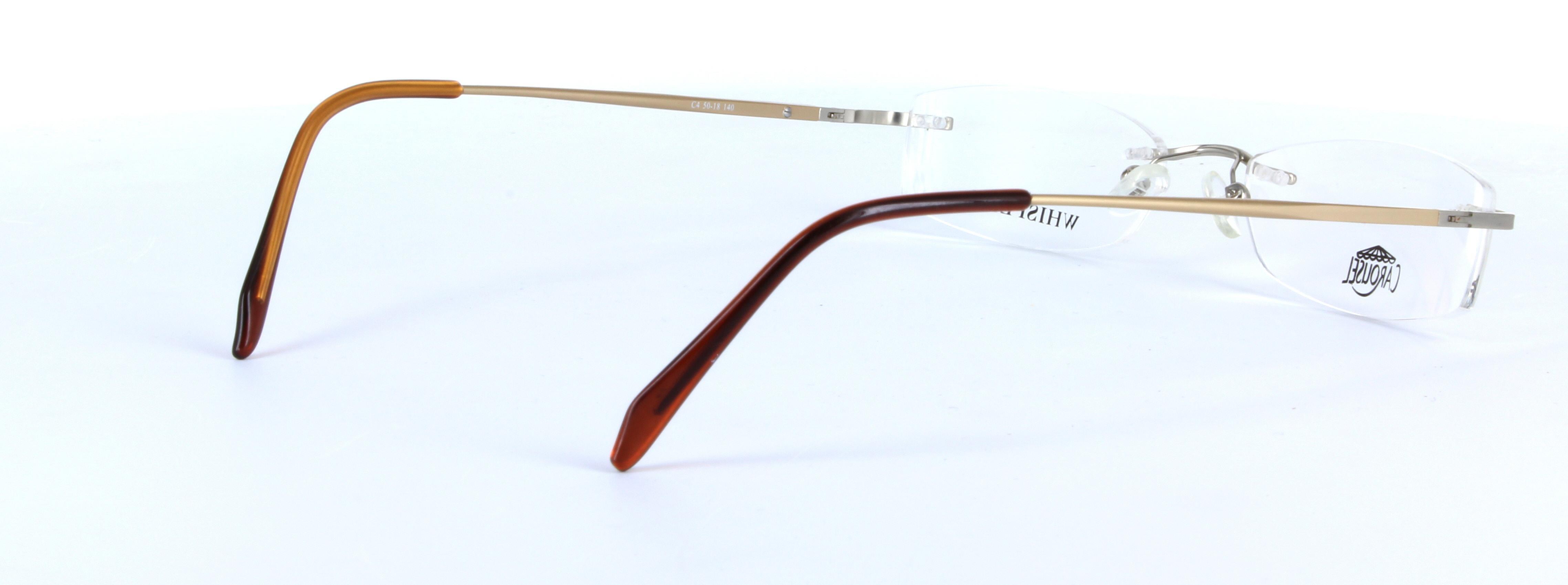 Lidia Silver Rimless Rectangular Metal Glasses - Image View 4