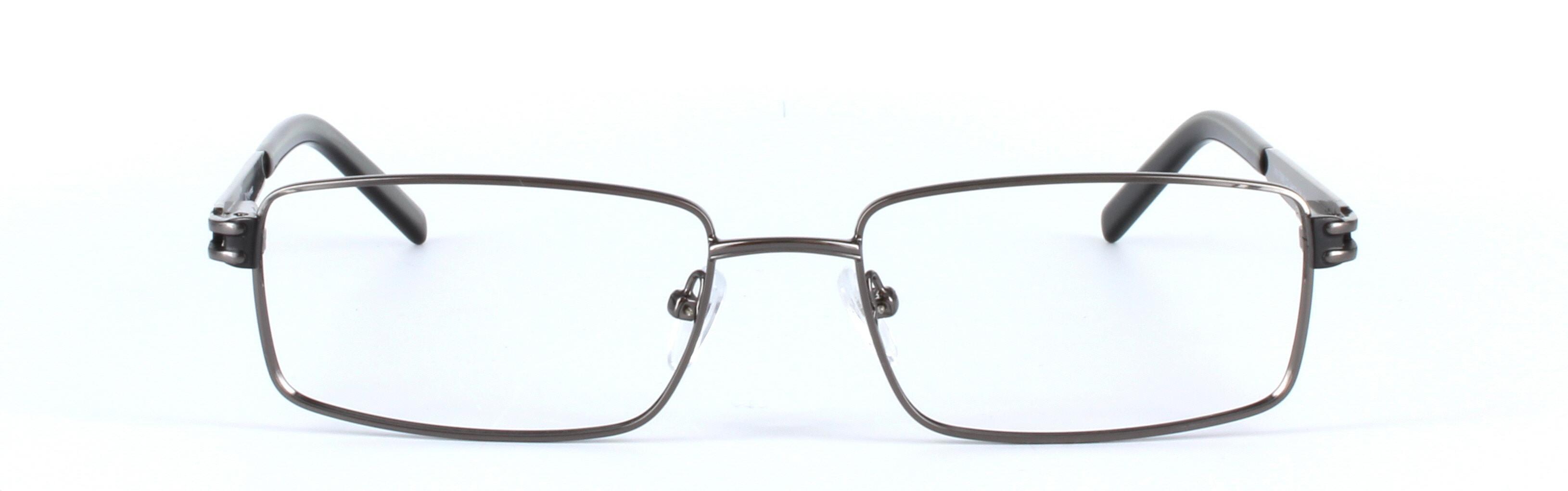 Gunmetal Full Rim Rectangular Metal Glasses Varna - Image View 5