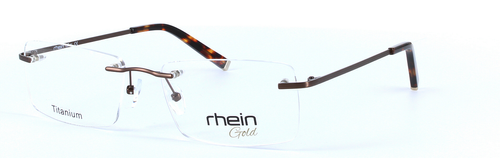 Greenville Titanium Brown Rimless Rectangular Titanium Glasses - Image View 1