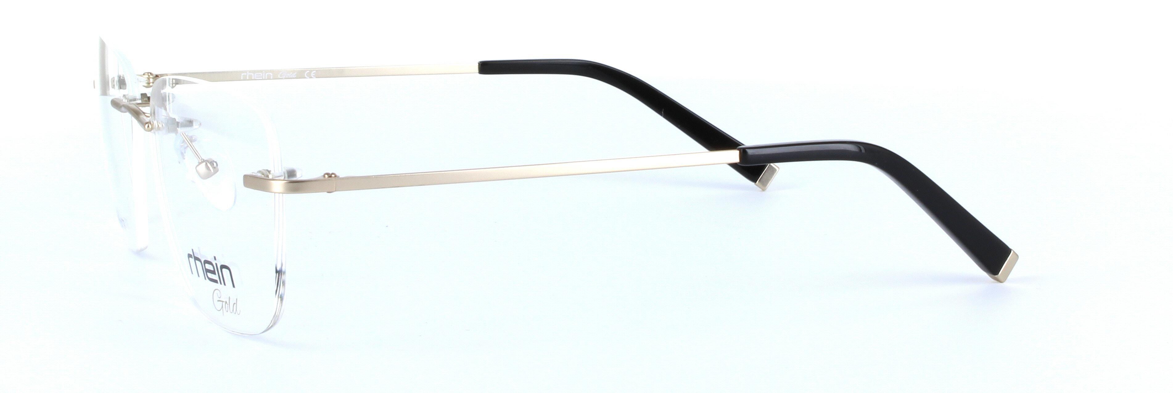 Chandler Titanium Matt Gold Rimless Rectangular Titanium Glasses - Image View 2