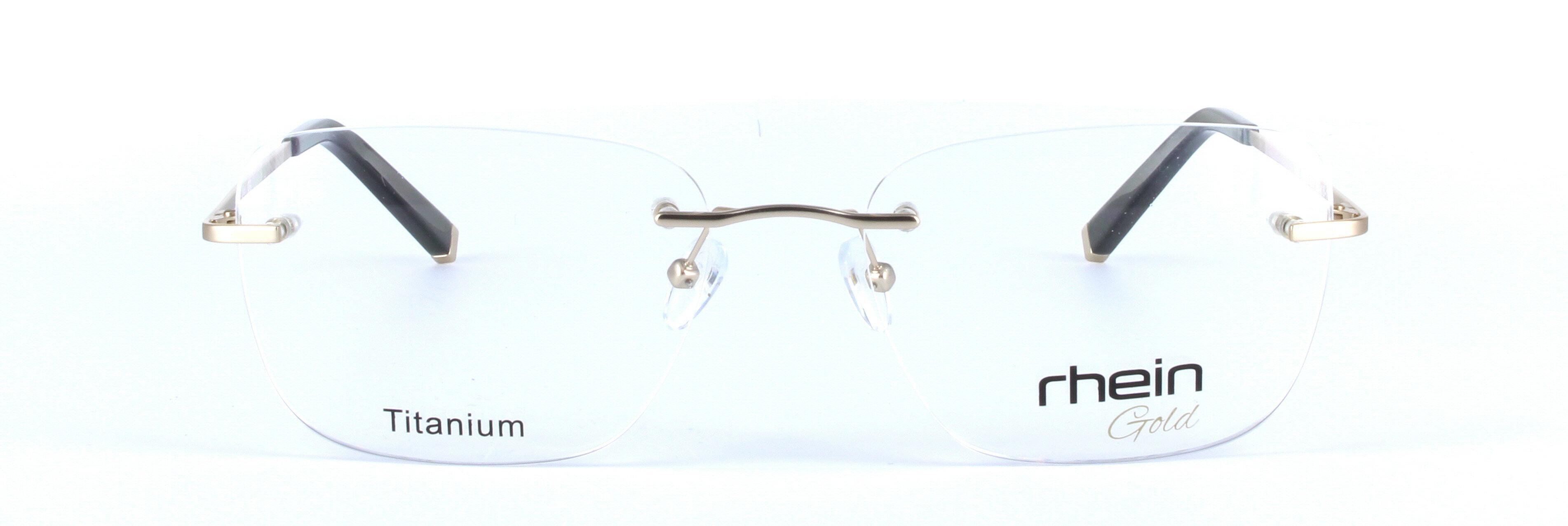 Chandler Titanium Matt Gold Rimless Rectangular Titanium Glasses - Image View 5
